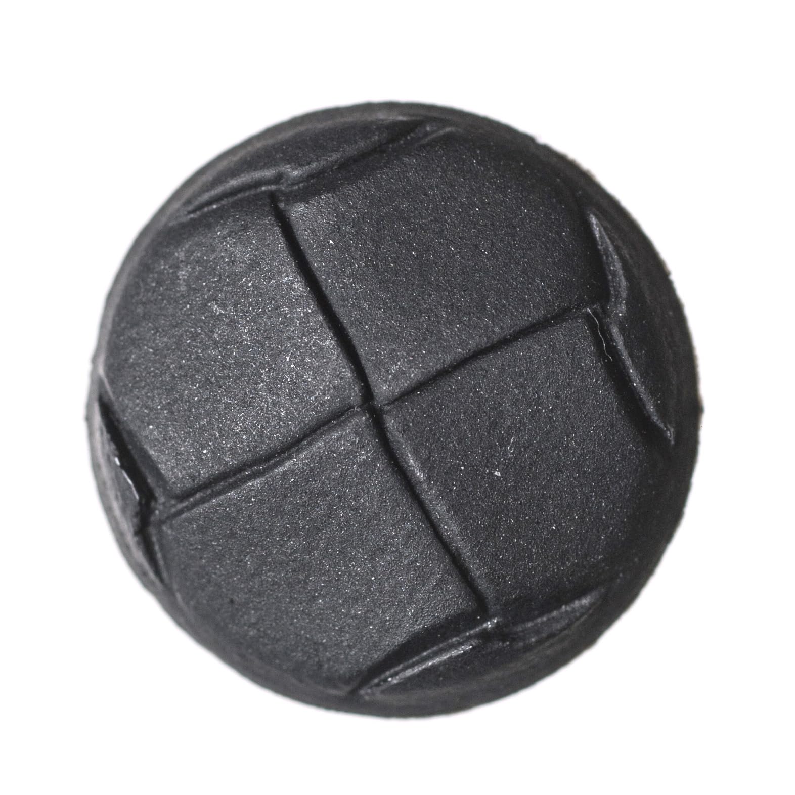 Black 28mm Round Football Shank Leather Effect Buttons, Pack of 2