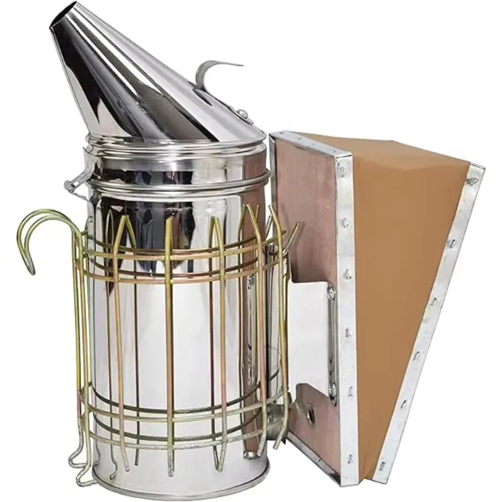 Dcdcd One Color Stainless Steel Hive Smoker With Heat Shield Beekeeping Equipment