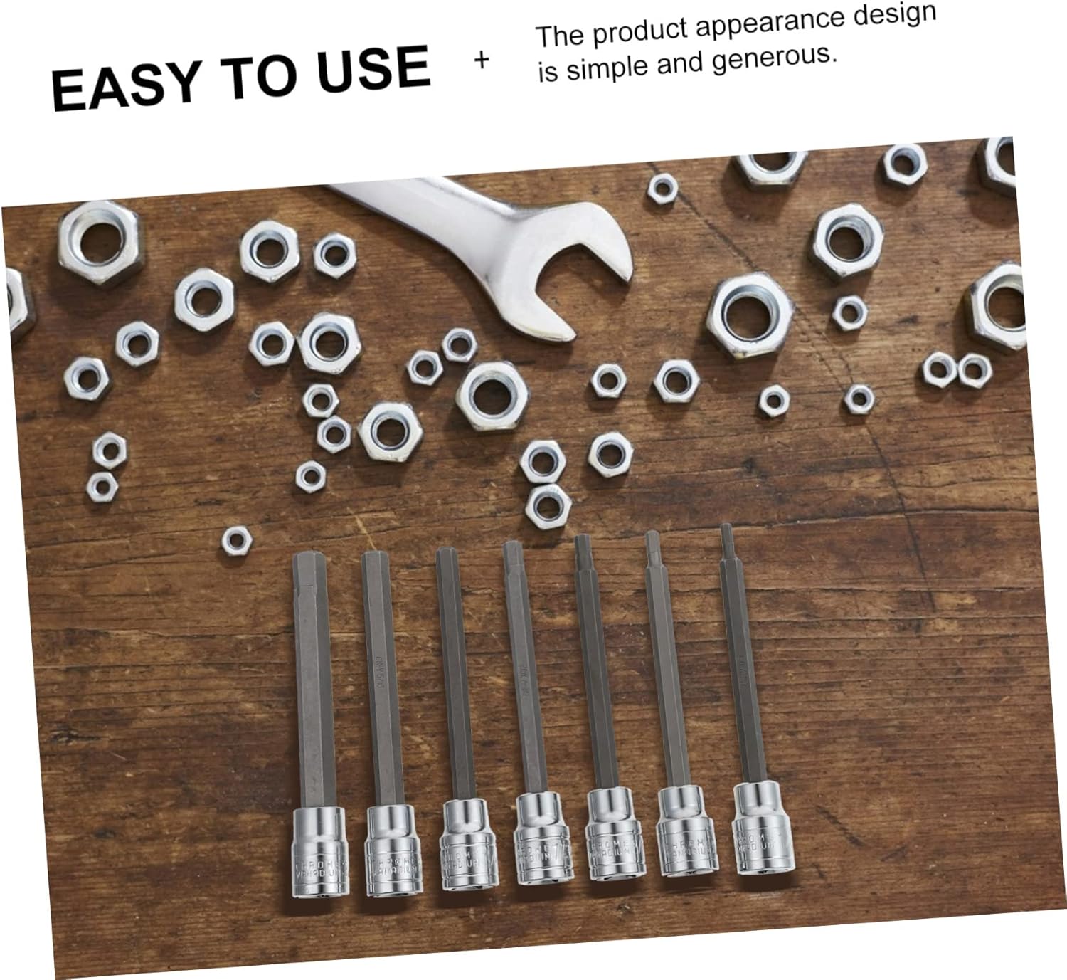 LIFKOME Wrench Tool Set High Precision 3/8 Extend Long Bit Sockets Waterproof and Sturdy