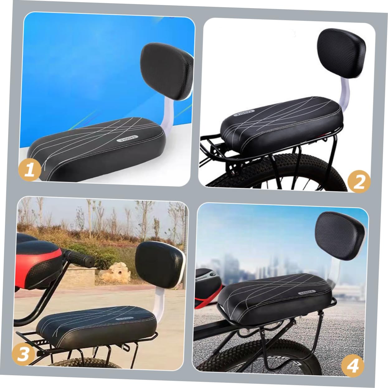 Toyvian Asiento Trasero Desmontable para Bicicleta Asiento De Seguridad Infantil Diseño y Cómodo Compatible Mayoría De Bicicletas