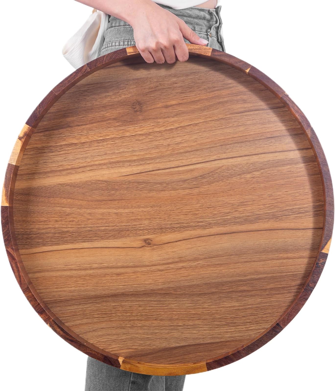 Amazon.com: Oversized Round Ottoman Tray,22INCH,Great Round Trays Over Coffee Table Topper,Extra ...