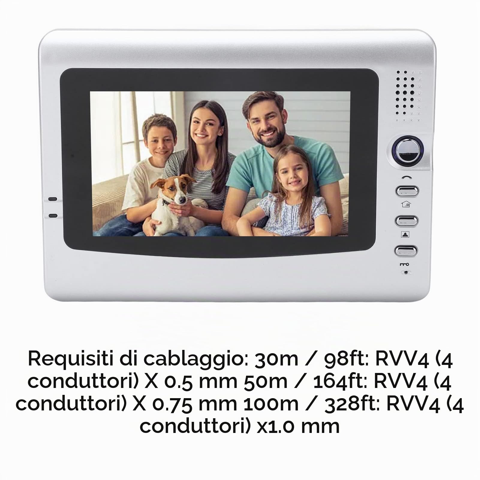Kit videocitofono cablato 4 fili con 2 monitori da 7 pollici Visione notturna Sistema videocitofono a 2 vie Sistema di sicurezza per office Appartamento Villa AC100‑240V(EU)