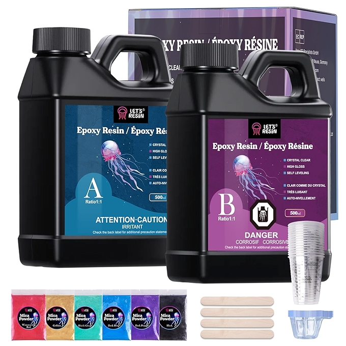 LET'S RESIN 环氧树脂套件 - 水晶清澈、无气泡，高光泽艺术DIY树脂