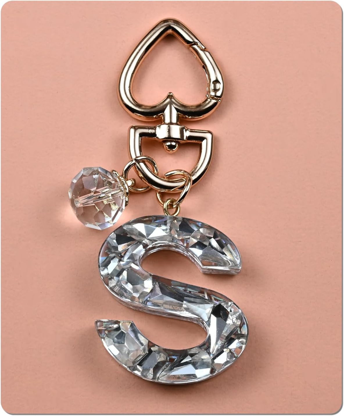 THE FRIGGInitial Letter Keychain Bling Gifts for Women Girls Backpack Bag Charm Accessories Cute Heart Crystal wallet Car keyring