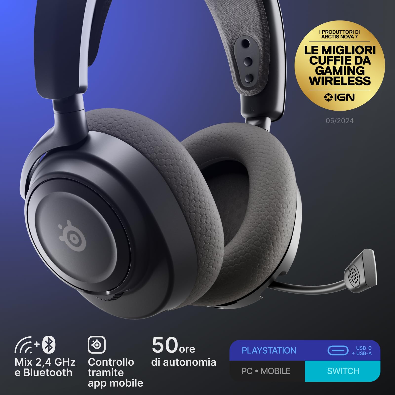 Arctis Nova 7P Wireless Gen 2 - Headset Gaming PlayStation - Dettaglio