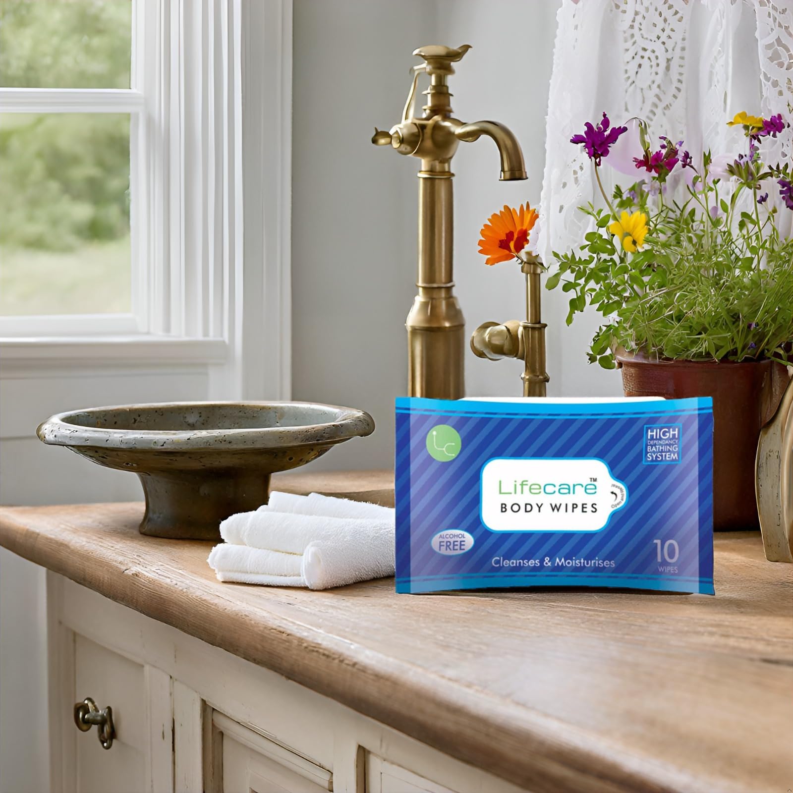 Ank Lifecare Body wet wipes for men and women| Big size(32cmx32cm) - for All skin type| Cleansing and Moisturises Natural Antibacterial PACK OF 1(10 NOS) 1
