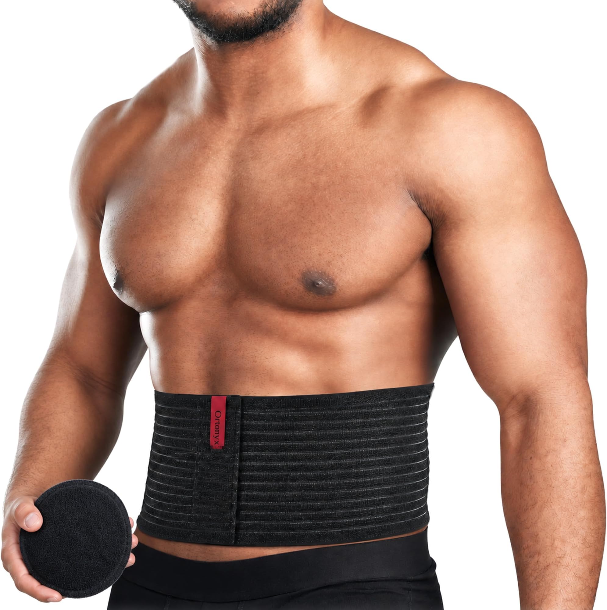 ORTONYX Hernia Belt with Movable Pad, Umbilical Hernia Support Binder