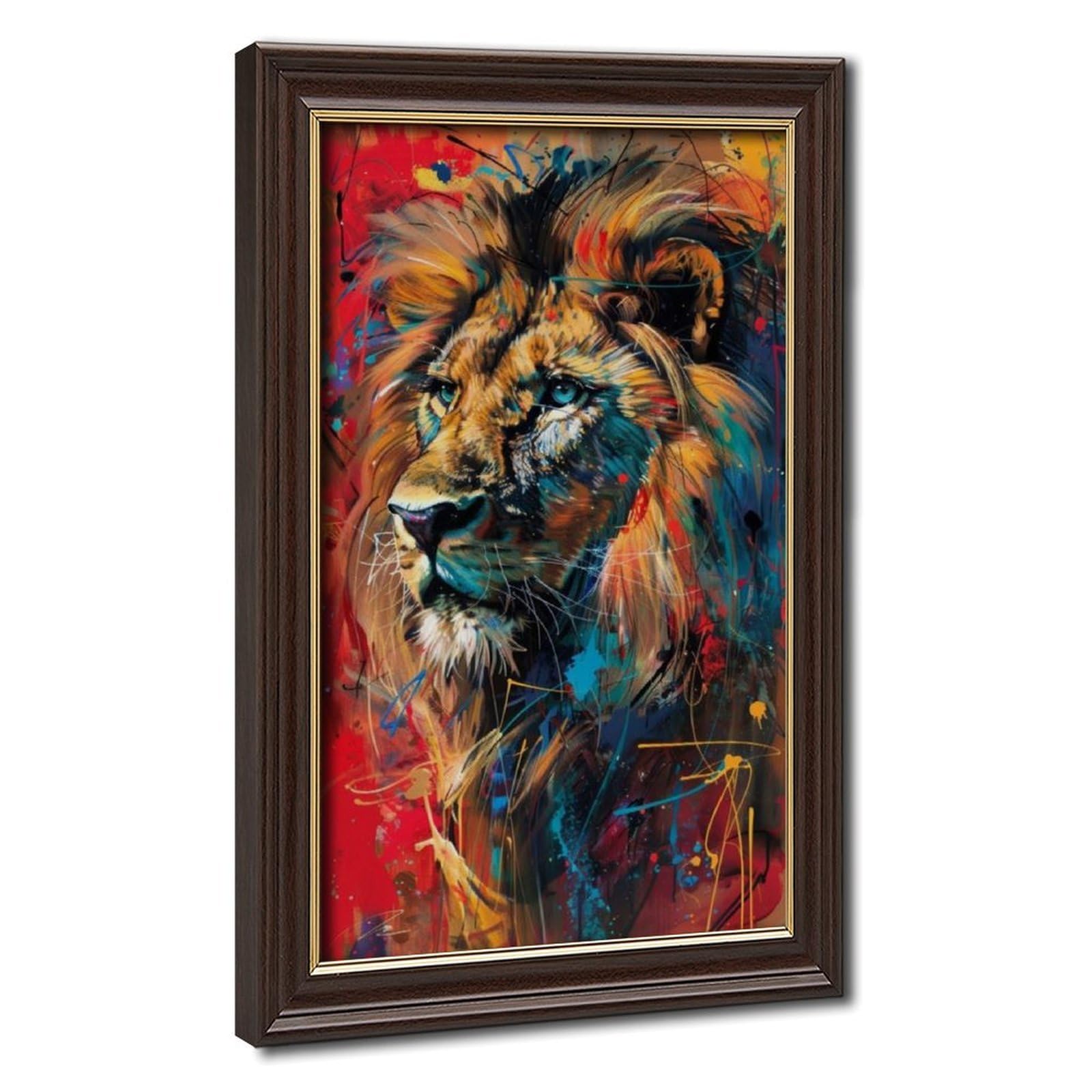 Bareronor Interesting Lion Portrait Abstract Canvas Poster Bedroom Decor Landscape Office Room Decor Gift 12" L X 18" W