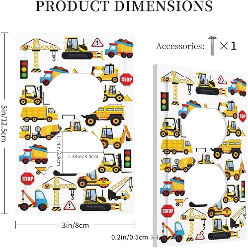 Miniatura 7 de Dibujos animados niños coche camión 1 pandilla dispositivo eléctrico dúplex receptáculo toma de corriente cubierta cubierta de pared cubierta