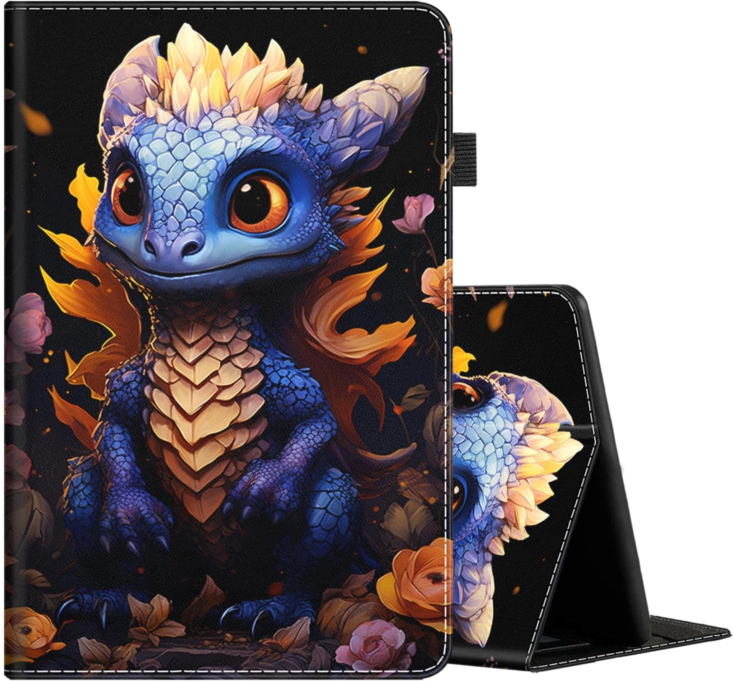 Case for All-New Amazon Kindle Fire HD 10 and Fire HD 10 Plus Tablet (13th/11th Generation, 2023/2021 Release) 10.1, Slim Folding Stand Cover with Auto Wake/Sleep, Baby Dragon