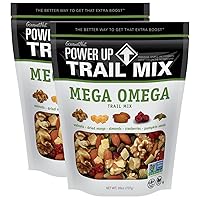 Vista 12 de Power Up Mega Omega Trail Mix Gourmet Nut - Bolsa de mezcla de frutos secos, 14 onzas