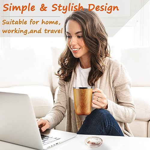 Miniatura 2 de Gmaxty Taza autoagitable, taza de café autoagitable, taza de café 2 en 1 de grano de madera y taza de café autocalentable adecuada para