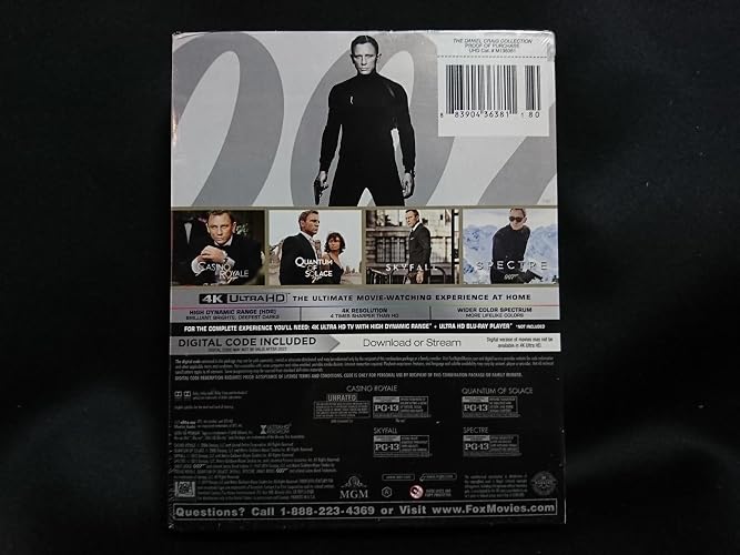 Amazon.co.jp: 007/ダニエル・クレイグ 4K ULTRA HD BOX (8枚組) [4K