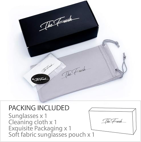 Miniatura 7 de The Fresh Gafas de sol de moda cuadradas oversized Jackie O Cat Eye híbridas mariposa para mujeres - Empaque exquisito