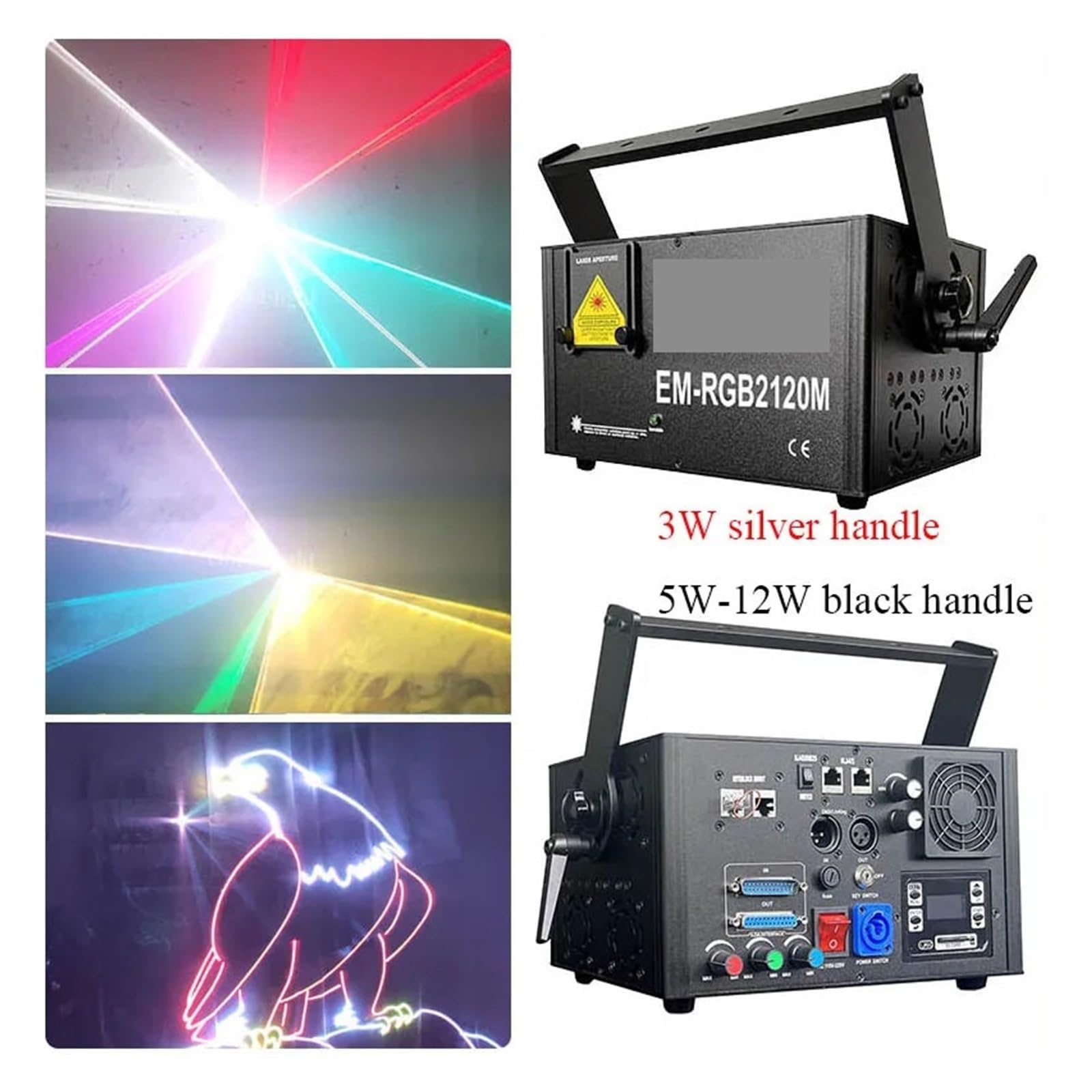 Bühnenbeleuchtung, 5W-12W RGB Animation Strahl Scanner Bühne Licht Projektor DJ Disco Bar Club Party Tanz Hochzeit Weihnachten Effekt Zeigen Lampe(5w rgb laser,40kpps)