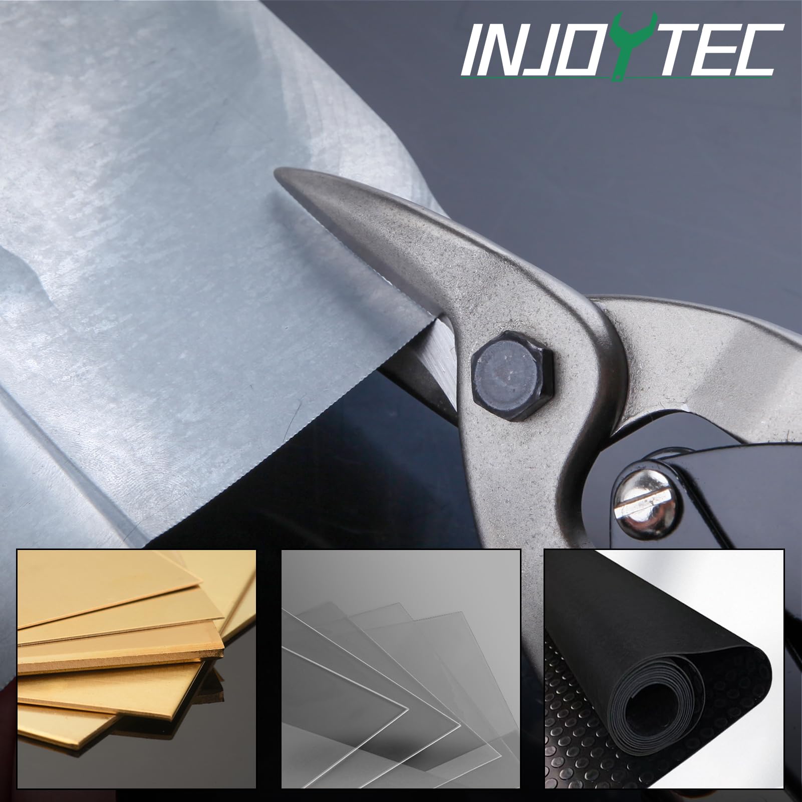 INJOYTEC Aviation Tin Snips Right Cut Action Snip Right Cut Offset Tin Cutting Shears Right Cut Regular Tin Cutting Shears with Forged Blade Comfort Grips - Image 3