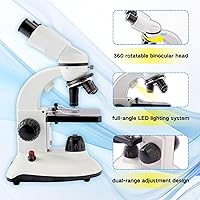 Vista 4 de Microscopio binocular compuesto para niños, adultos, estudiantes, 40X-2000X, kits de microscopio para edición en el hogar, kits de aprendizaje