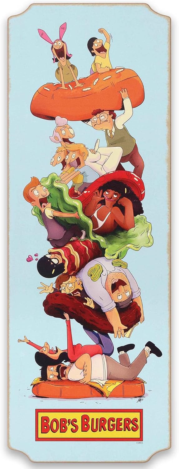 Bob's Burgers Character Group Vertical Wood Wall Decor - Fun Bob's Burgers Picture for Home Decorating