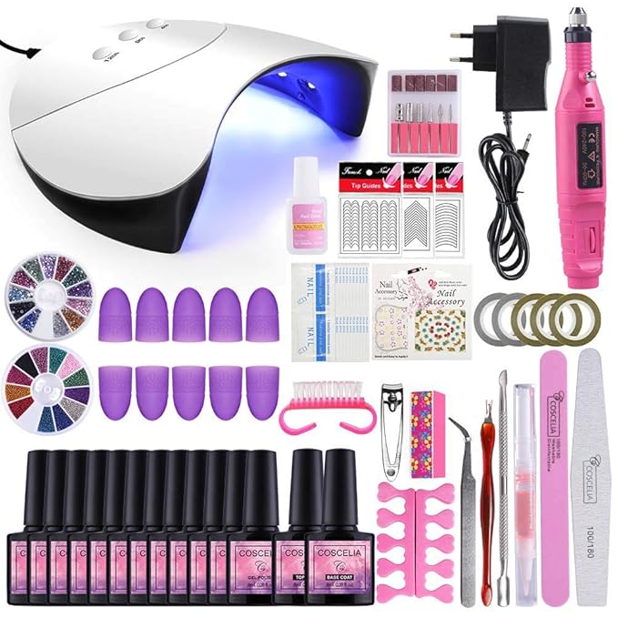 Manicure Set For Nail Kit UV Lamp Dryer Nail Set With Nail Drill Machine Nail Gel