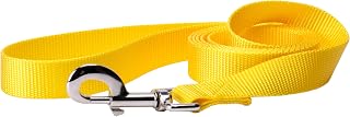 Country Brook Petz - Everyday Nylon Dog Leash (1 Inch Wide, 6 Foot, Yellow) | Strong, Durable, Solid Color Leash with Easy to Use Snap - 30+ Colors