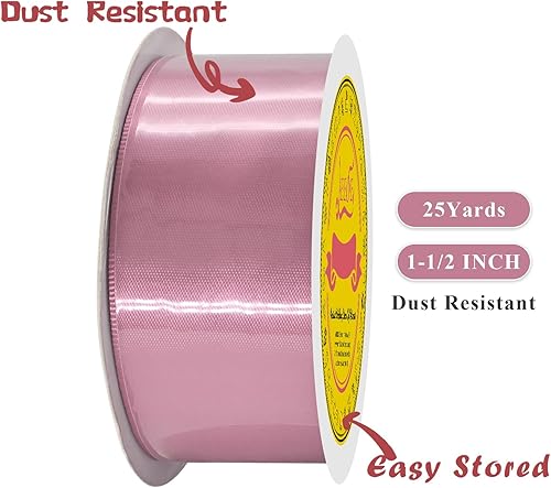 Miniatura 96 de Cinta de satén verde esmeralda de doble cara de 1-1/2 pulgadas x 50 yardas, cinta de poliéster verde esmeralda para envolver regalos, muy adecuada
