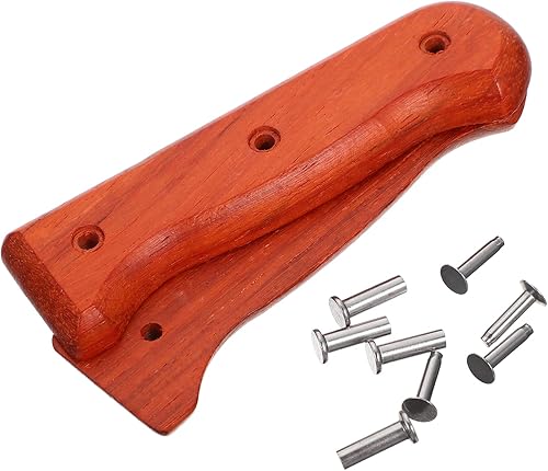 SHERCHPRY 1 juego de mango de cortador de chef mango de cuchillo de madera mango de repuesto de cortador de cocina agarres de mano con tuercas