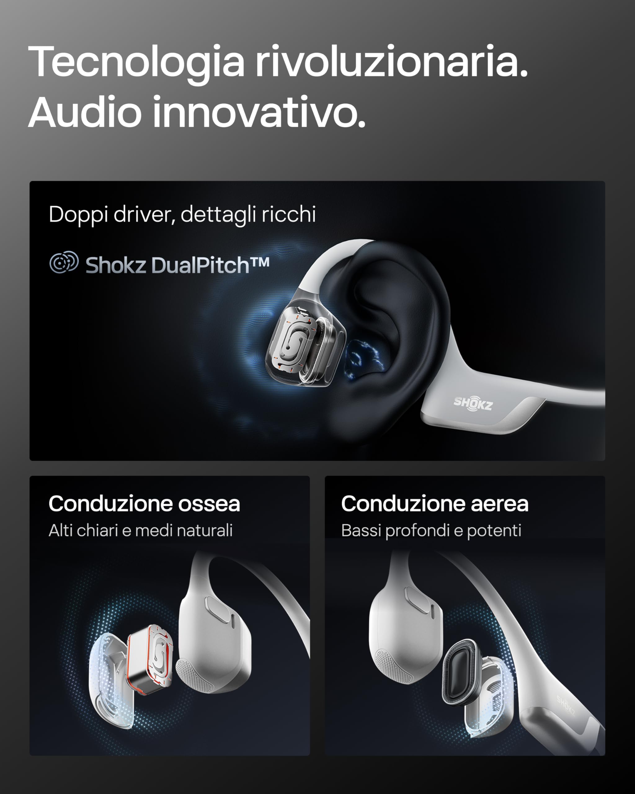 Cuffie Sportive SHOKZ OpenRun Pro 2 Mini - Conduzione Ossea, Bluetooth 5.3, IP55 - Foto 8