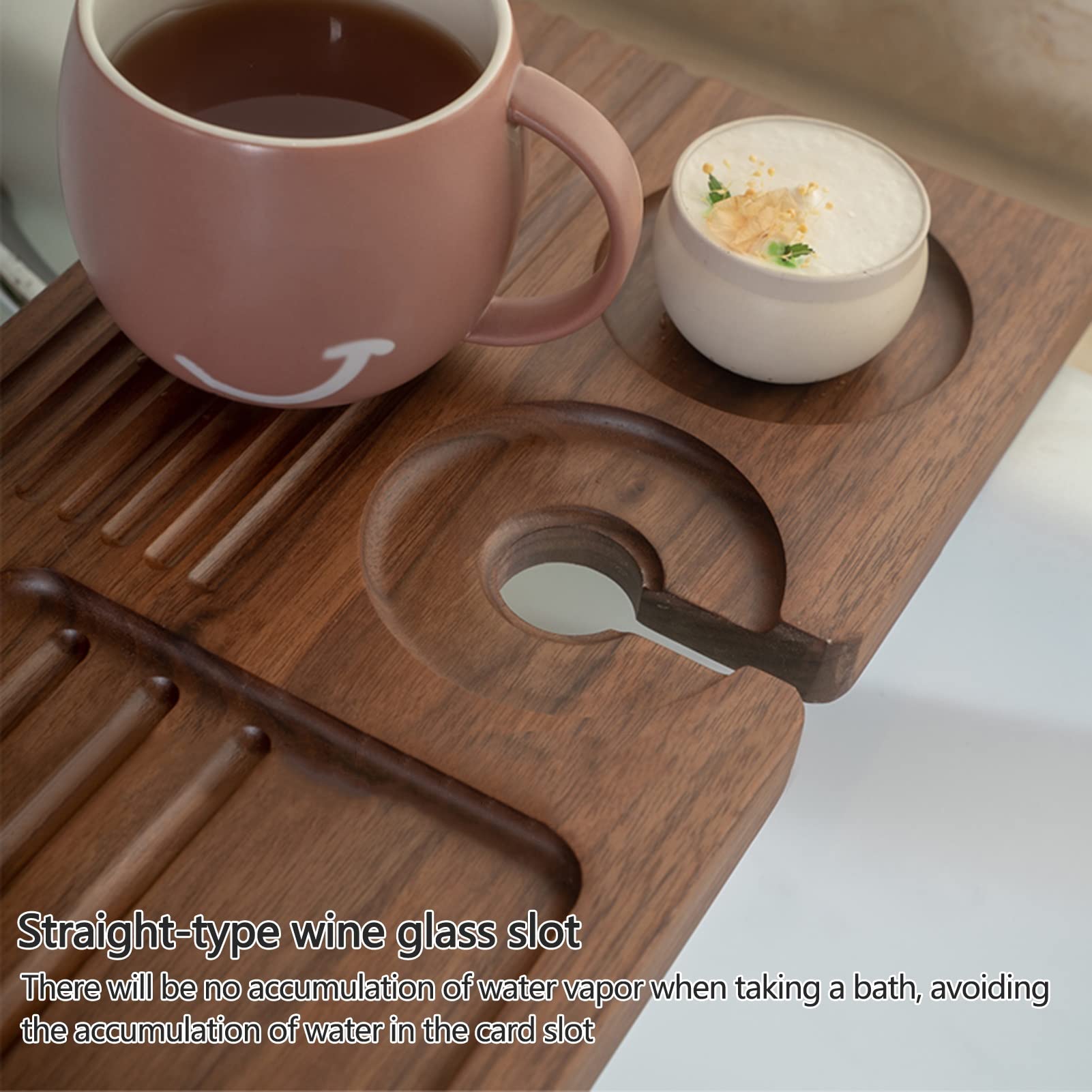 Bandejas para bañera, Bandeja para bañera, Estante de Lectura para Mesa de baño de Madera Resistente al Agua, Organizador de baño para Apartamentos, SPA, Todas Las bañeras