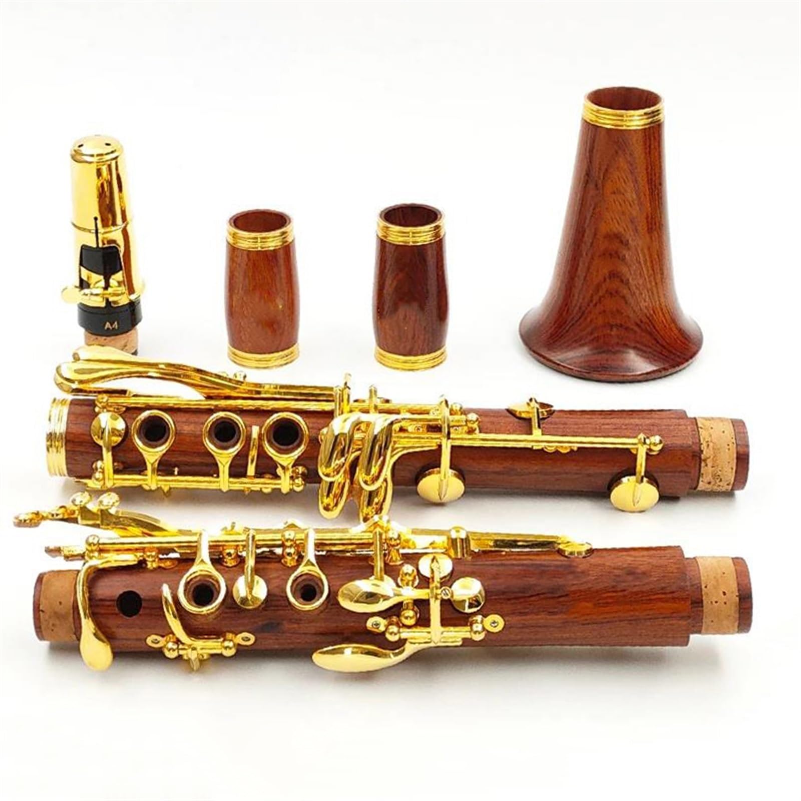 Professionelle Klarinette Aus Rotem Holz Palisander BB Vergoldet 17 Tasten 18 Tasten Massivholz Sib-Klarinette(17 KEYS)