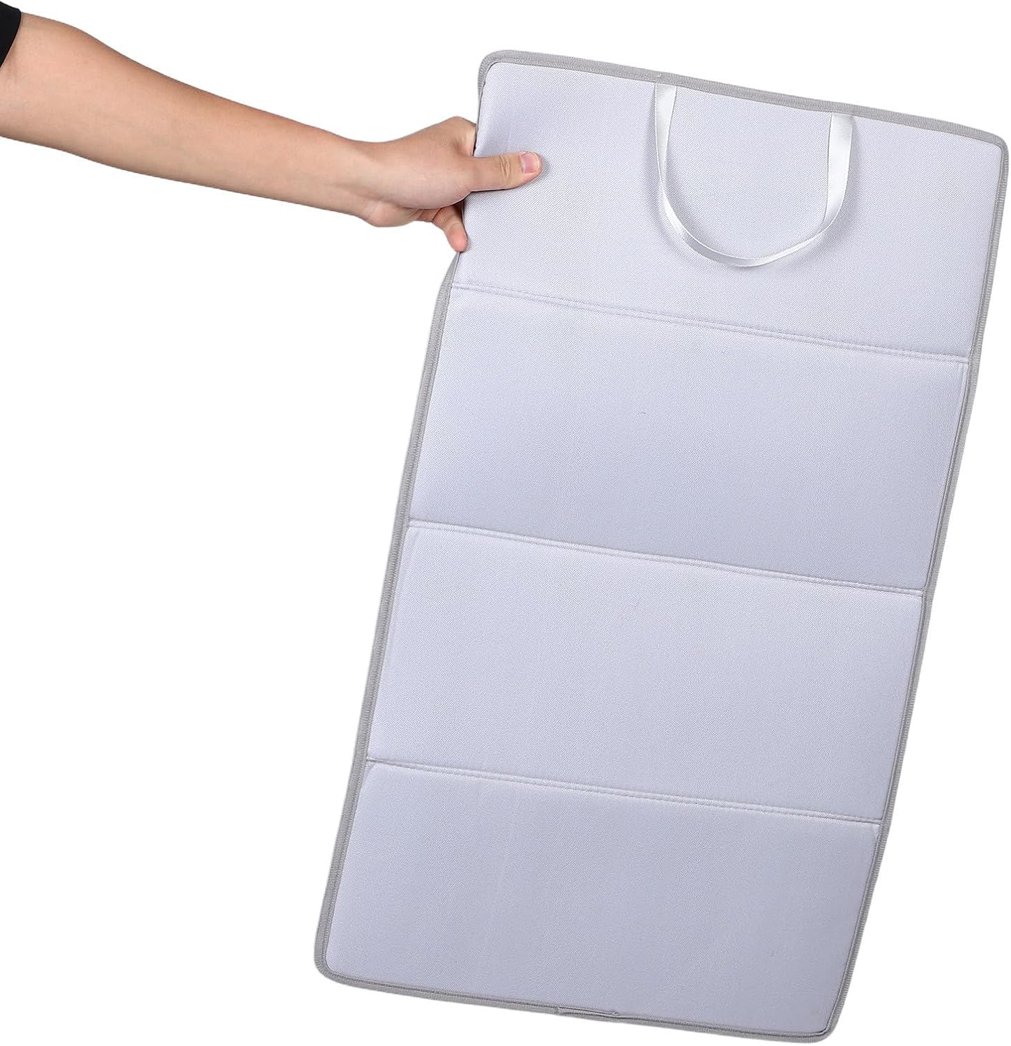 Foldable Ironing Pad with 4-fold Design for Compact Spaces and Tabletop Use, Versatile Heat-Resistant Iron Board Made of Sturdy Pp Board and Cloth, Portable and Space-Saving