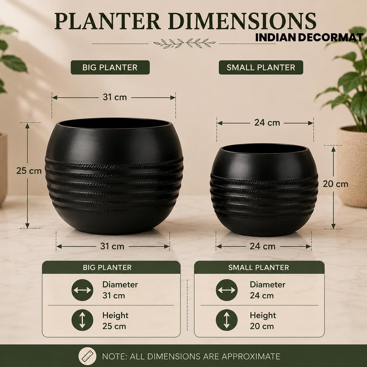 Black Indoor Planters - Modern Home Decor -9 Black Indoor Planters - Modern Home Decor -9