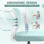 Primy chaise de bureau Ergonomic Desk Chair, Respirant Mesh Mid Back Computer Chaise avec hauteur réglable Confortable Armless Executive Rolling Swivel Task Chair avec roues pour l'étude à domicile Gaming