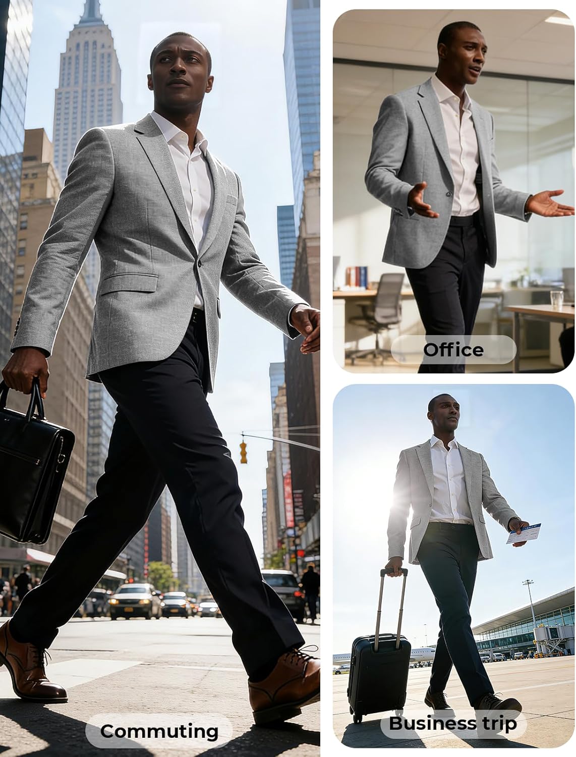 PJ PAUL JONES Mens Casual Blazer One Button Sport Coats Lightweight Business Suit Jacket