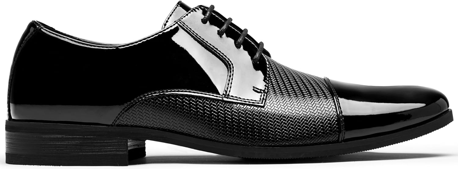 Jousen Mens Dress Shoes Tuxedo Patent Oxford Classic Comfortable Dress Shoes for Men - Image 4