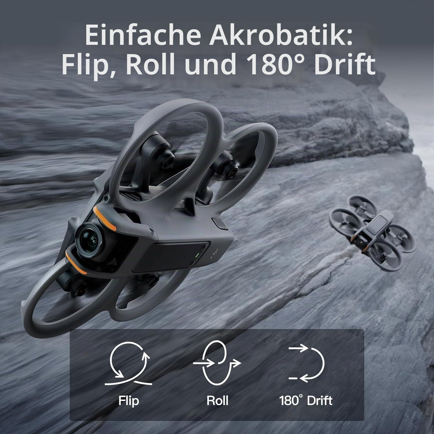 DJI Avata 2 Fly More Combo (3 Batterien), FPV-Drohne mit 4K-Kamera, immersives Erlebnis, Ein-Klick-Akrobatiken, integrierter Propellerschutz, 155° Bildwinkel, Kamera-Drohne konform mit FAA Remote ID