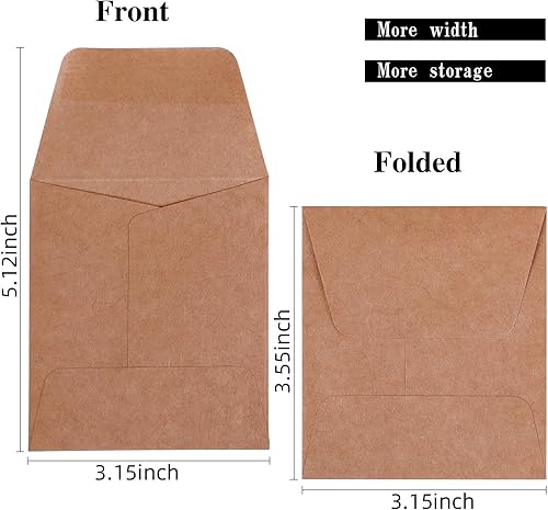 Miniatura 3 de Paquete de 100 sobres de diseño exterior moderno para pequeños y exquisitos sobres de monedas de 3.15 x 3.55 pulgadas, sobres de semillas de papel