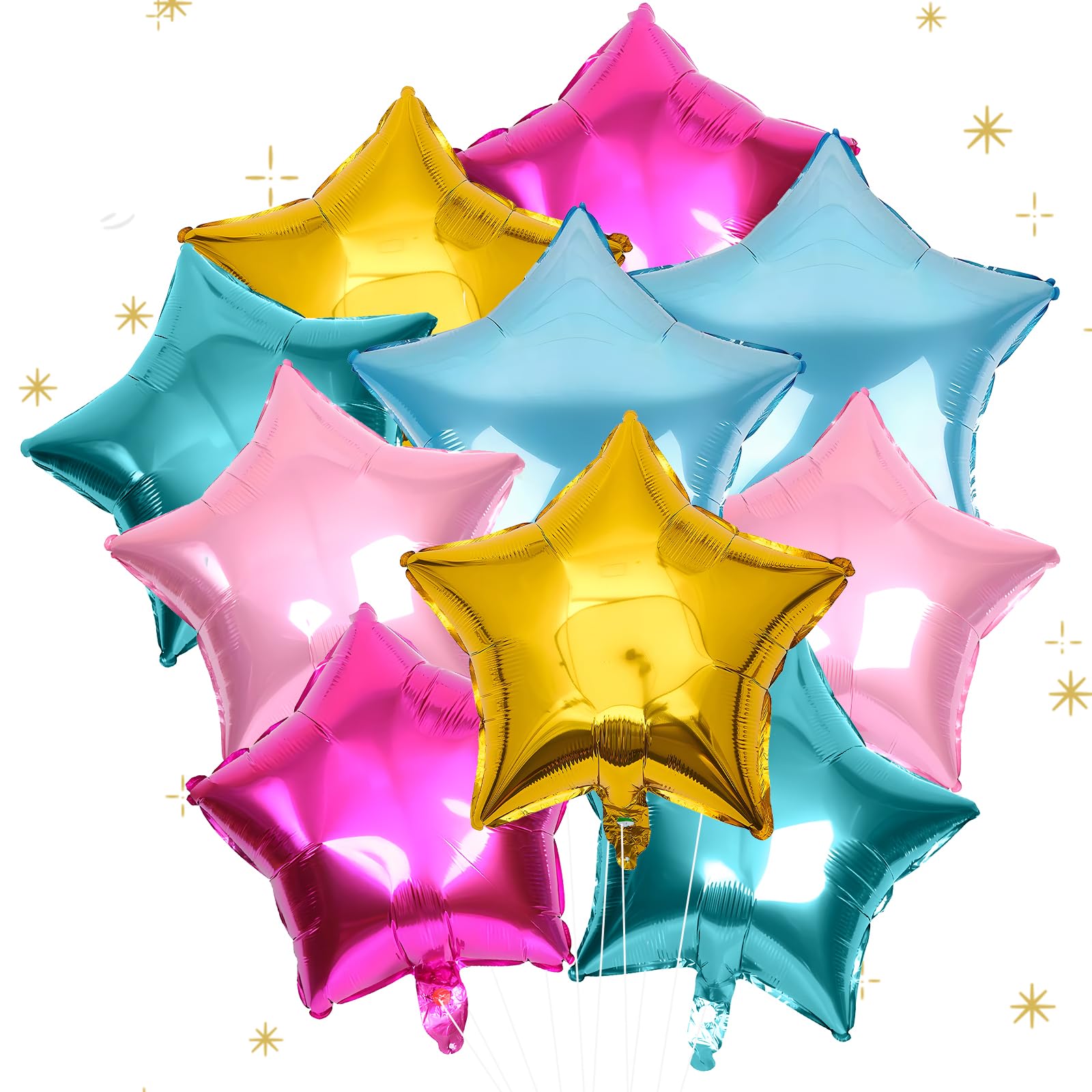 20Pcs Star Foil Balloons 18 Inch for Birthday Wedding Party Decor