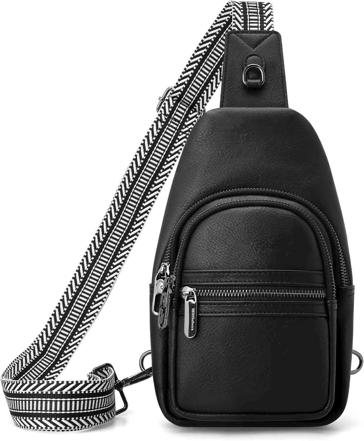 Small Sling Bags for Women Leather Crossbody Bag Anti Theft Rfid Fanny Packs for Travel (Black)