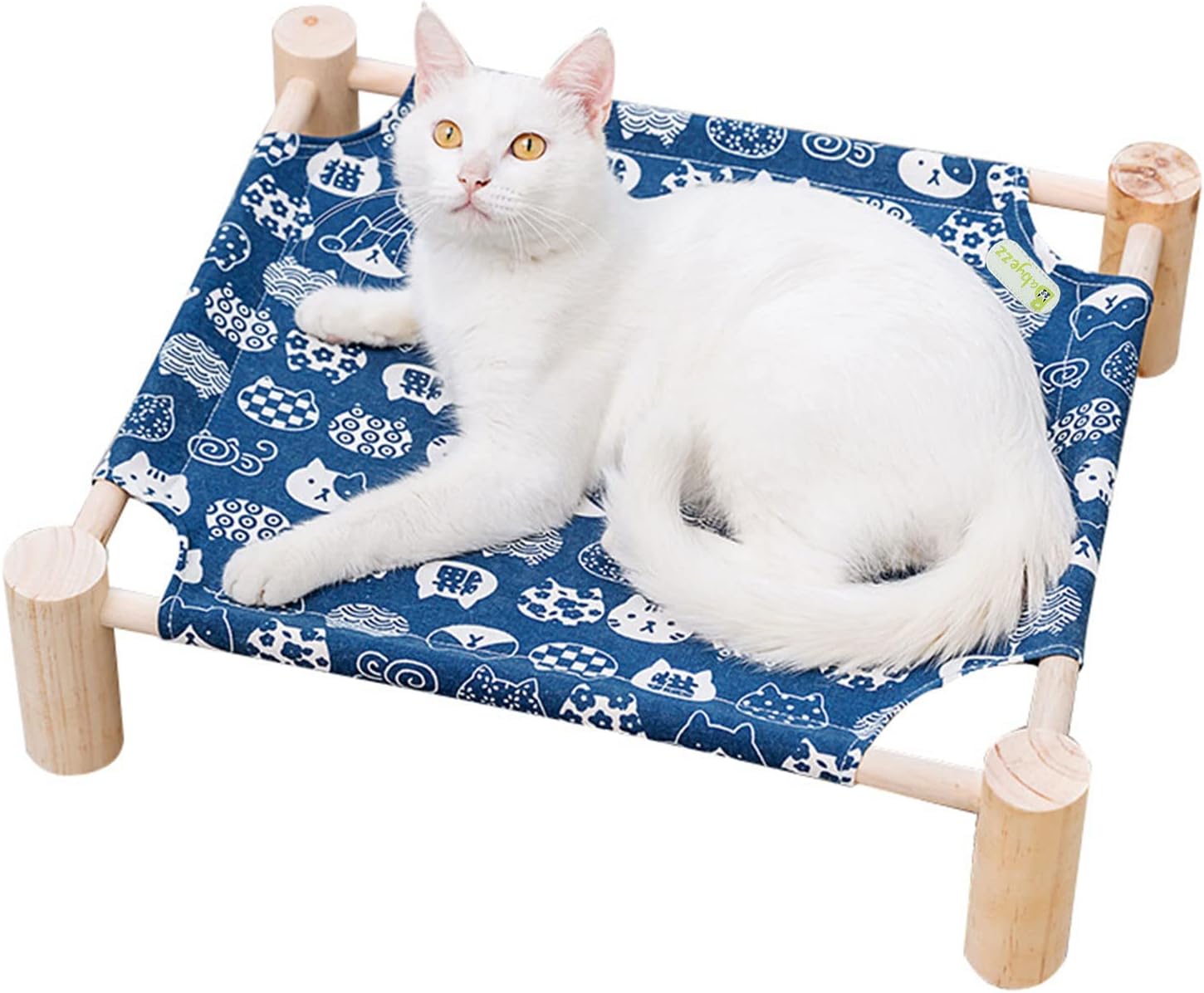 Babyezz Elevated Wooden Pet Hammock Bed for Cats and Small Dogs