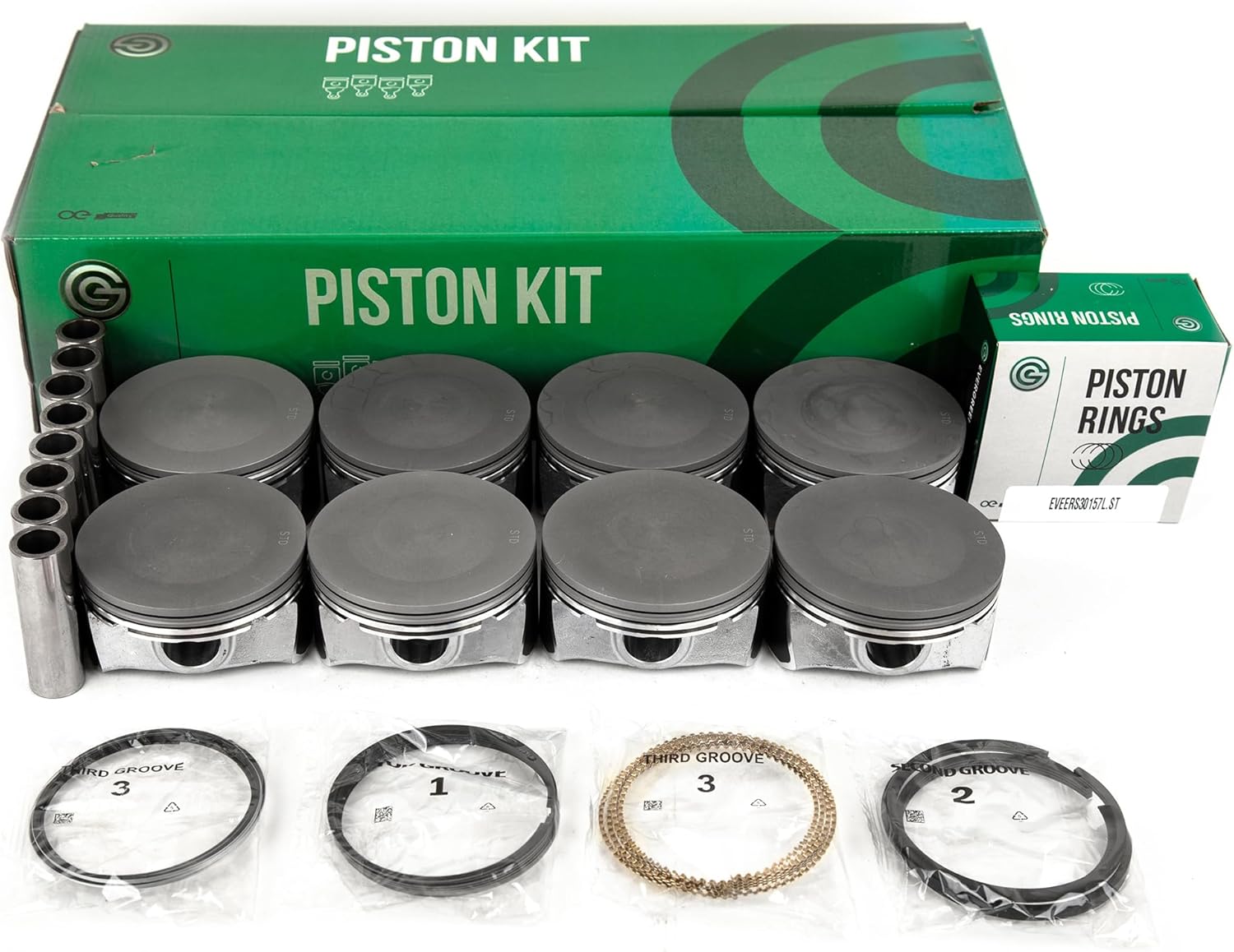 MA-9761321184-2 Pistons w/Rings Compatible With/For 09-16 Chrysler Aspen Dodge 1500 2500 Jeep Ram 5.7L HEMI