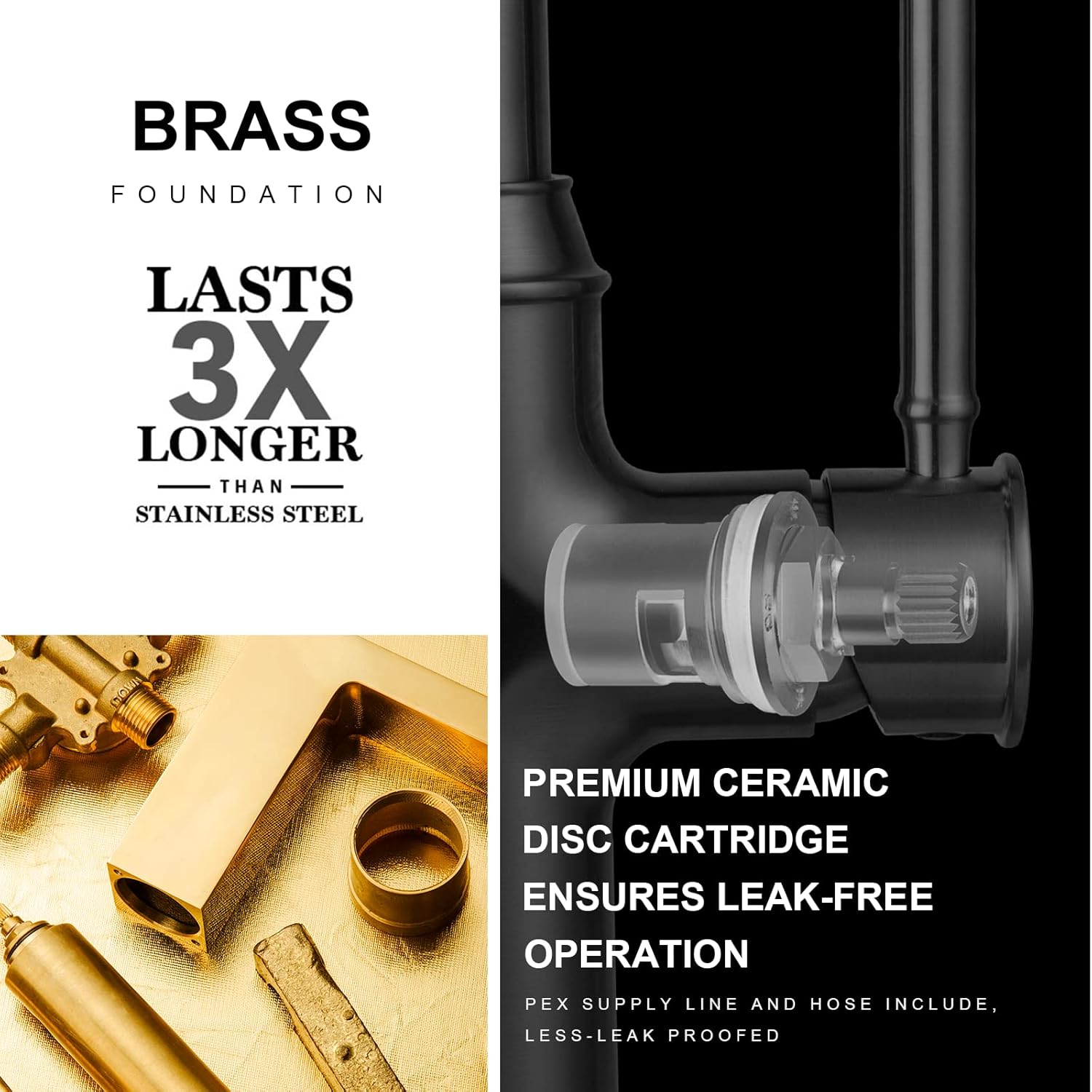 Lava Odoro Curtura Matte Black Kitchen Faucet with Pull-Down Sprayer, Single Handle Kitchen Sink Faucet Black Faucet for Kitchen Sink 1 Hole, Deck Plate Included, 1.8 GPM, KF421-MB