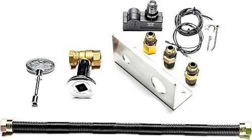 Miniatura 4 de Kit de conexión de alta capacidad para quemador de gas para fogatas, completo con línea flexible de 34 pulgadas sin silbato, válvula de bola