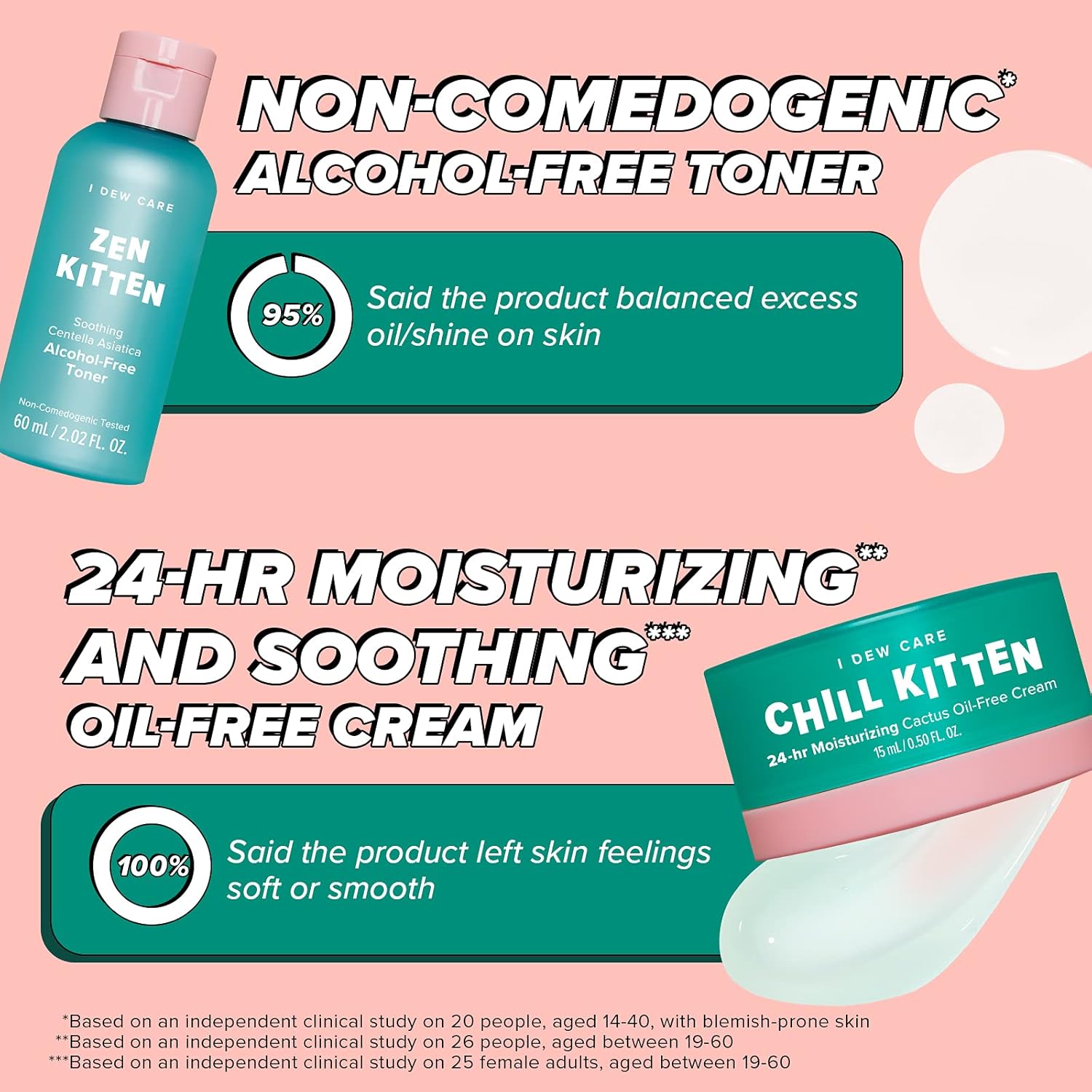 I DEW CARE Kitten Crush | Toner and Moisturizer Set | Korean Skincare Facial Treatment Gift | Vegan, Cruelty-Free, Paraben-Free : Beauty & Personal Care