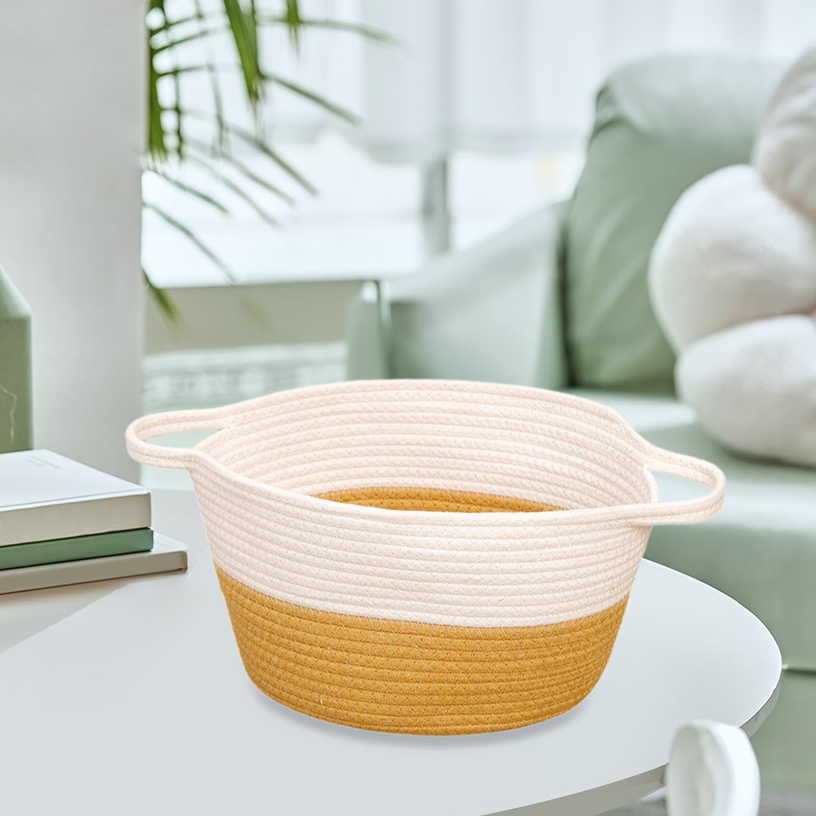 Amazon｜Qialexicon ノルディックスタイルのロープ編み収納バスケット
