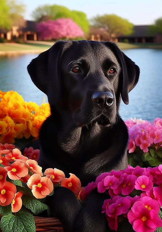 Amazon.com : Black Labrador - Best of Breed DCR Spring Garden Flag ...