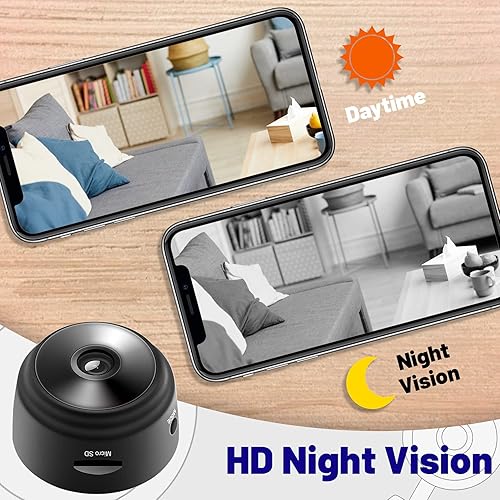 Miniatura 5 de Mini cámara de seguridad tarjeta SD de 64G incluida cámara WiFi HD 1080P para interiores y exteriores para bebémascotasniñera cámara IP visión