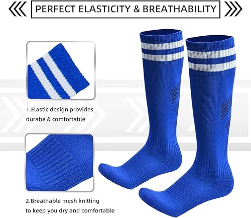 Miniatura 5 de Espinilleras de fútbol para niños y jóvenes, espinilleras y calcetines largos de fútbol para niños de 3 a 15 años de edad, niñas, niños pequeños,