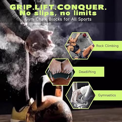 Miniatura 3 de Tiza de magnesio para levantamiento de pesas, polvo de tiza atlética de carbonato de magnesio, 8 piezas, regalos para escaladores de roca, excelente