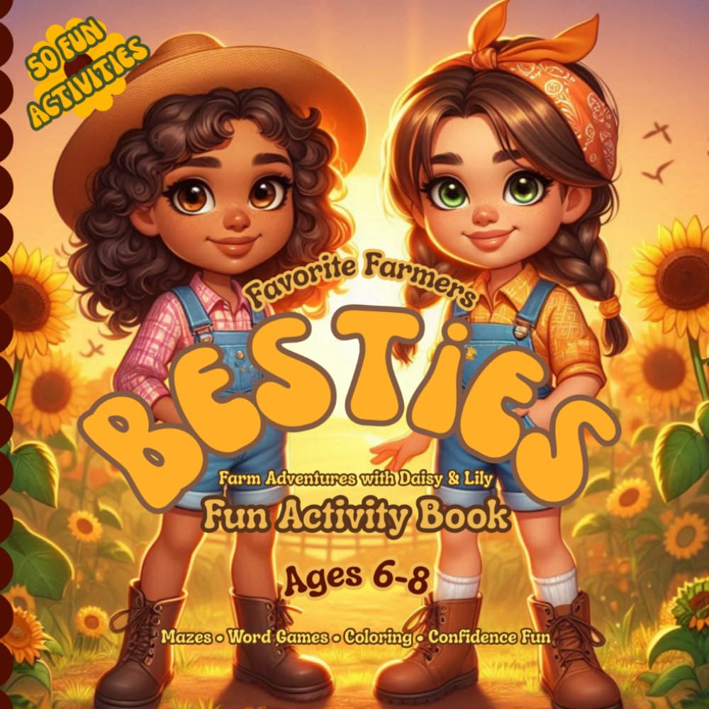 Besties Favorite Farmers: Fun Activity Book for Ages 6–8 (Besties Fun Activity Books)