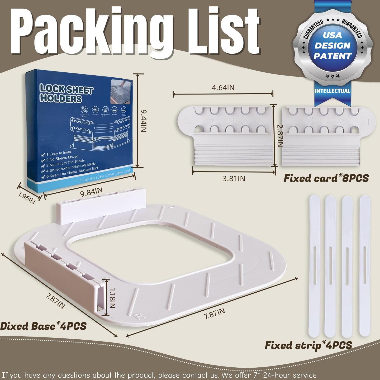 Bed Sheet Holders for Corners, Sheet Straps Keep Sheets Firm & Tight, Mattress Sheet Holder with 5-Mold Lock Strap Fits Bedding